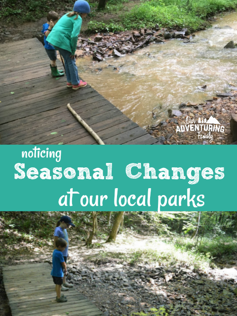 As we visit the same parks throughout the year, we've realized how obvious some seasonal changes in parks can be, especially when water is involved. We had some neat experiences that I talked about at ouradventuringfamily.com.