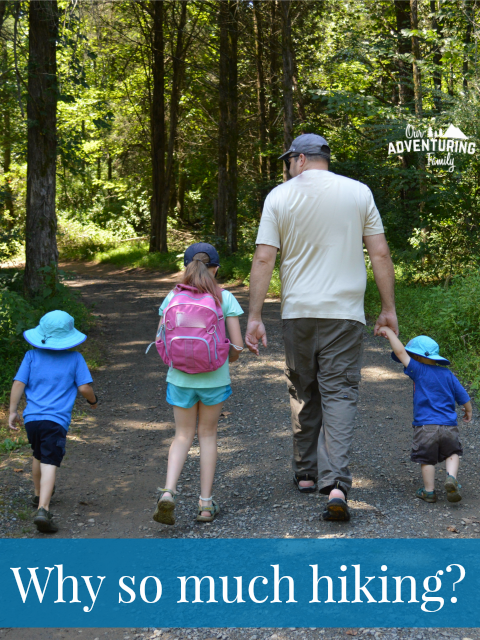 Wondering why so much hiking on this blog? Because it's easy to get started and can lead to so many fun adventures for the whole family. Read more at ouradventuringfamily.com.