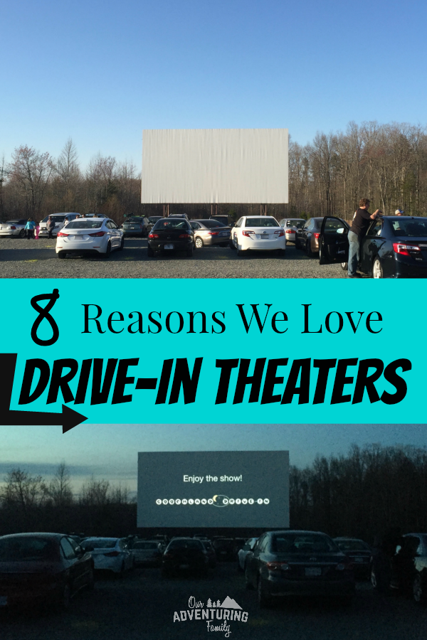 Have you ever been to a drive-in movie theater? They can be difficult to find, but they're so much fun! Read 8 reasons why we love drive-in theaters at ouradventuringfamily.com.