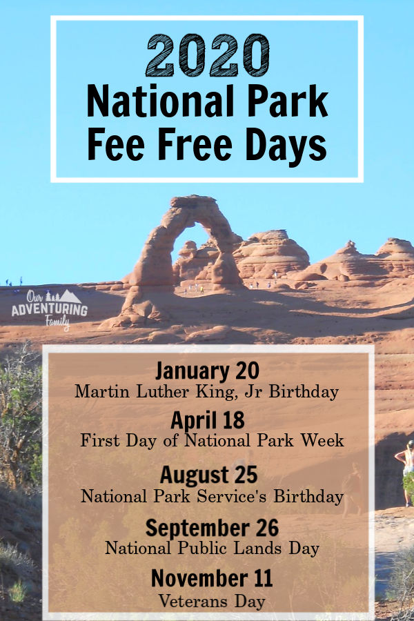We love camping and hiking in our national parks & our annual parks pass. Not sure which pass to buy? On the fence about passes? Visit a national park on a fee free day. Read more at ouradventuringfamily.com.