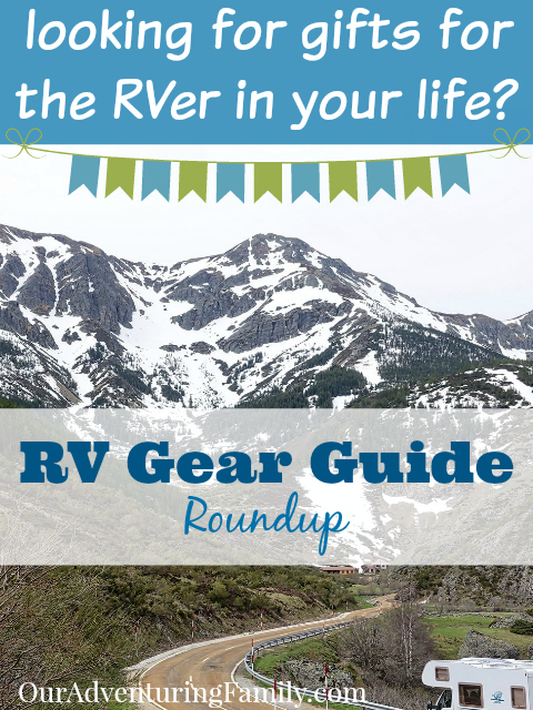 I've gathered our posts on all the handy things that will make life easier when RVing into this RV gear guide roundup. Perfect for gift giving or an RV warming. Find them all at ouradventuringfamily.com.