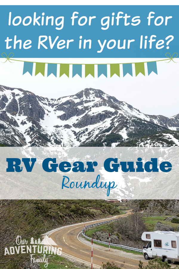 I've gathered our posts on all the handy things that will make life easier when RVing into this RV gear guide roundup. Perfect for gift giving or an RV warming. Find them all at ouradventuringfamily.com.
