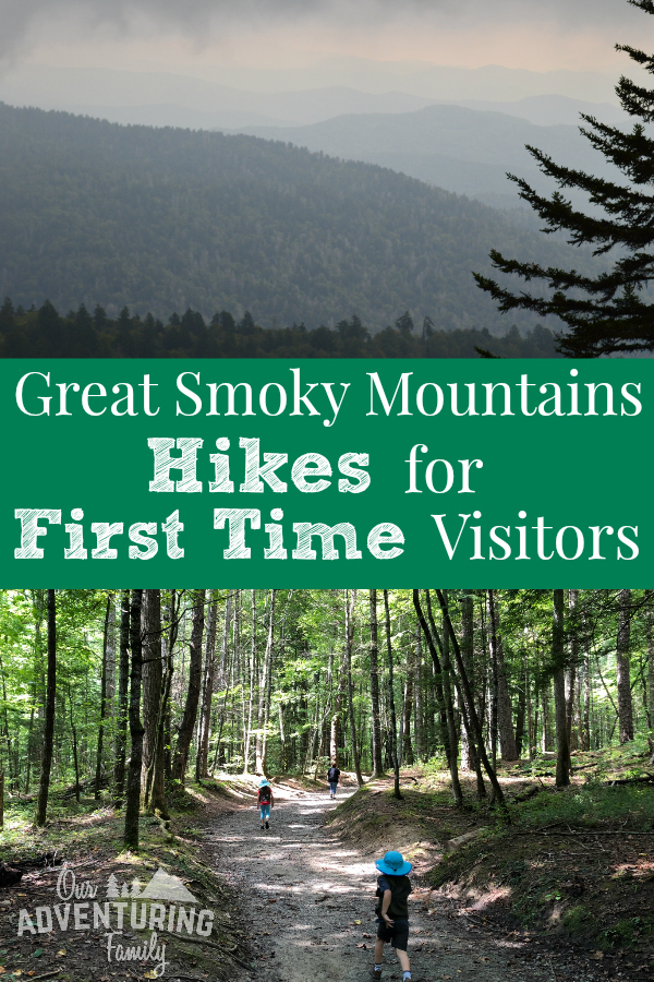 Looking for some family friendly Great Smoky Mountains hikes? Here’s some fun hikes and destinations to explore on your first visit. Read about them at ouradventuringfamily.com.