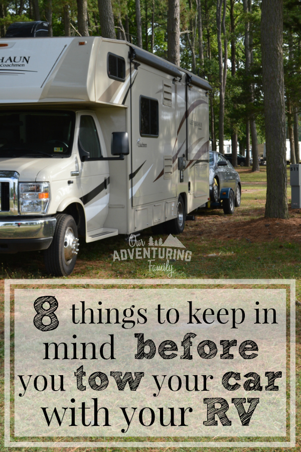 Want to tow your car behind your RV but you're not sure where to start? Read our tips to get you started towing with your RV at ouradventuringfamily.com. 