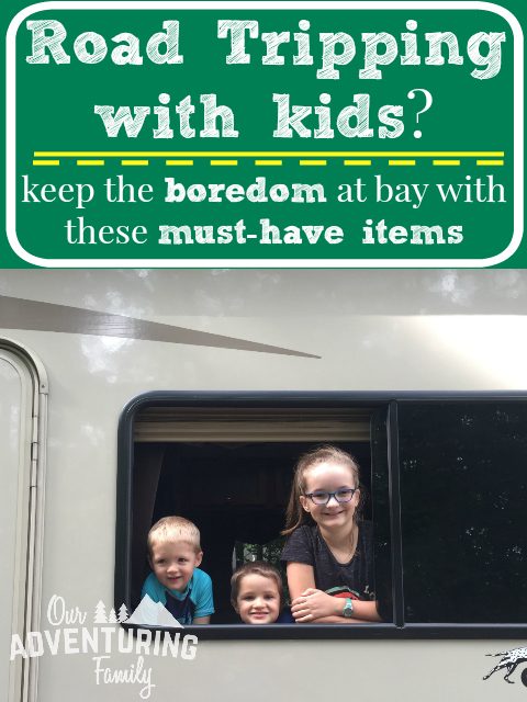 Planning an RV road trip with kids? Want to keep them entertained without resorting to screen time all day? Try our ideas at ouradventuringfamily.com for keeping them occupied & happy.