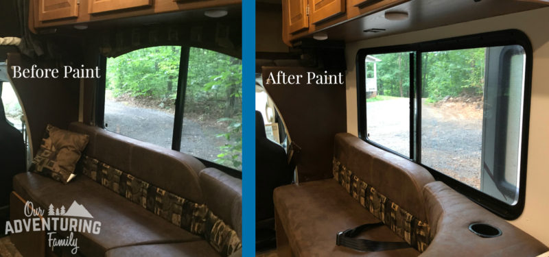 With a little paint and wallpaper we turned our dark cave of an RV into a brighter space. And it cost less than $200! Go too ouradventuringfamily.com to find out how we did it.