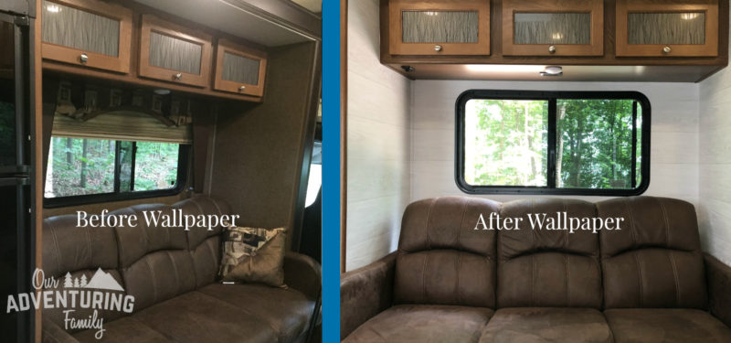 Looking for some easy and inexpensive ways to update your RV interior? We made some easy updates that have a big impact for less than $200. Find all the details at ouradventuringfamily.com. 