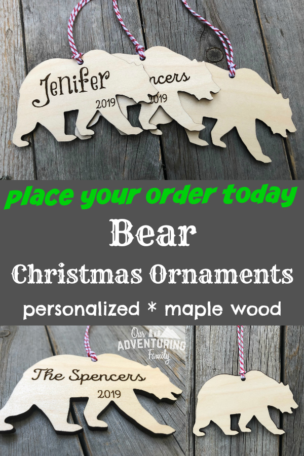 Looking for a unique ornament for your tree or to give as gifts? We have the perfect ornaments for the outdoorsy person in your life. Go to ouradventuringfamily.com to find out how to order yours.