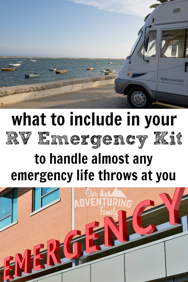If something happened while you were on a road trip or camping trip, how would you handle it? Here’s 14 things to put in your RV emergency kit. Find the list at ouradventuringfamily.com.