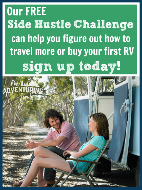Want to travel more or buy your first RV, but don't have the money? Let us show you how to get a side hustle and use it to fund your travel dreams. Find out more at ouradventuringfamily.com.