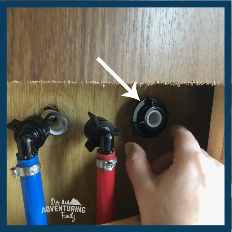 Change your RV shower knobs for new handles in 15 minutes or less with our tutorial at ouradventuringfamily.com.