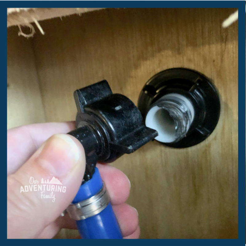Hate your ugly old RV shower knobs? Install new handles in less than 15 minutes. Follow the tutorial at ouradventuringfamily.com for a quick and easy change.