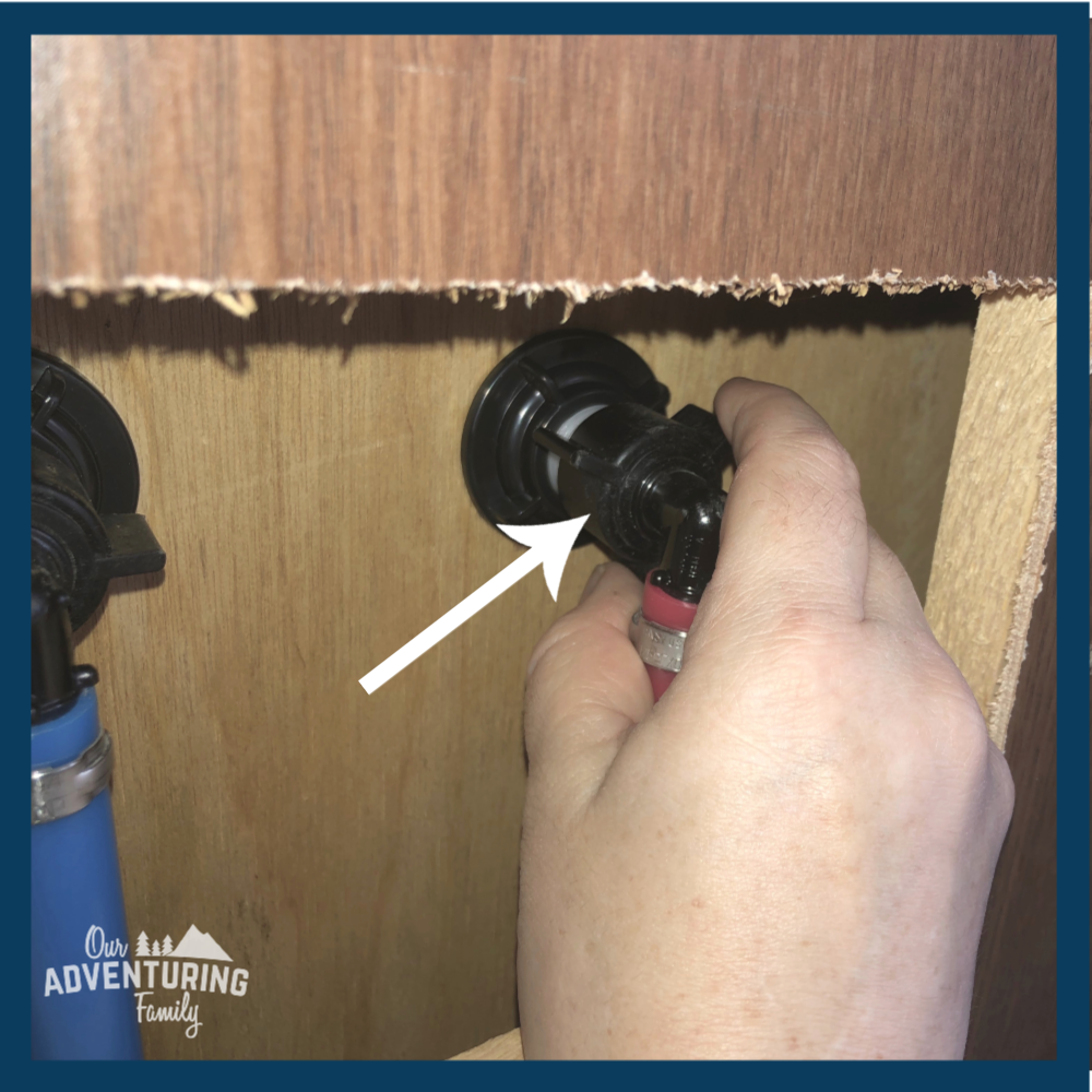 Change your RV shower knobs for new handles in 15 minutes or less with our tutorial at ouradventuringfamily.com.