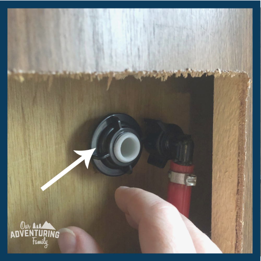 Hate your ugly RV shower knobs? Change them for easy-to-use handles in less than 15 minutes with our tutorial. Find the tutorial at ouradventuringfamily.com. 