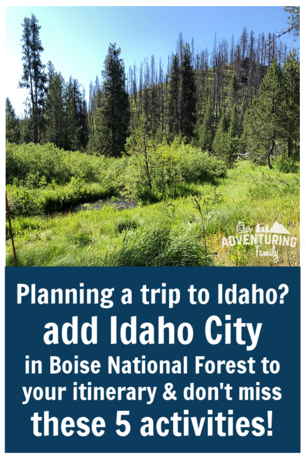 If you’re planning a roadtrip out west, add Idaho City in Boise National Forest to your itinerary. Go to ouradventuringfamily.com for a list of things to do while you’re there. 