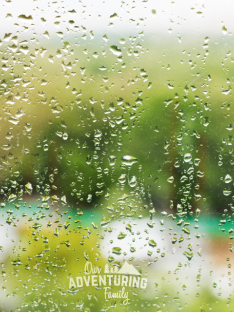 Don’t let a rainy day ruin your campout. Plan for it and embrace it! Follow these tips to have a cozy, fun, rainy day in your RV. Find out more at ouradventuringfamily.com.